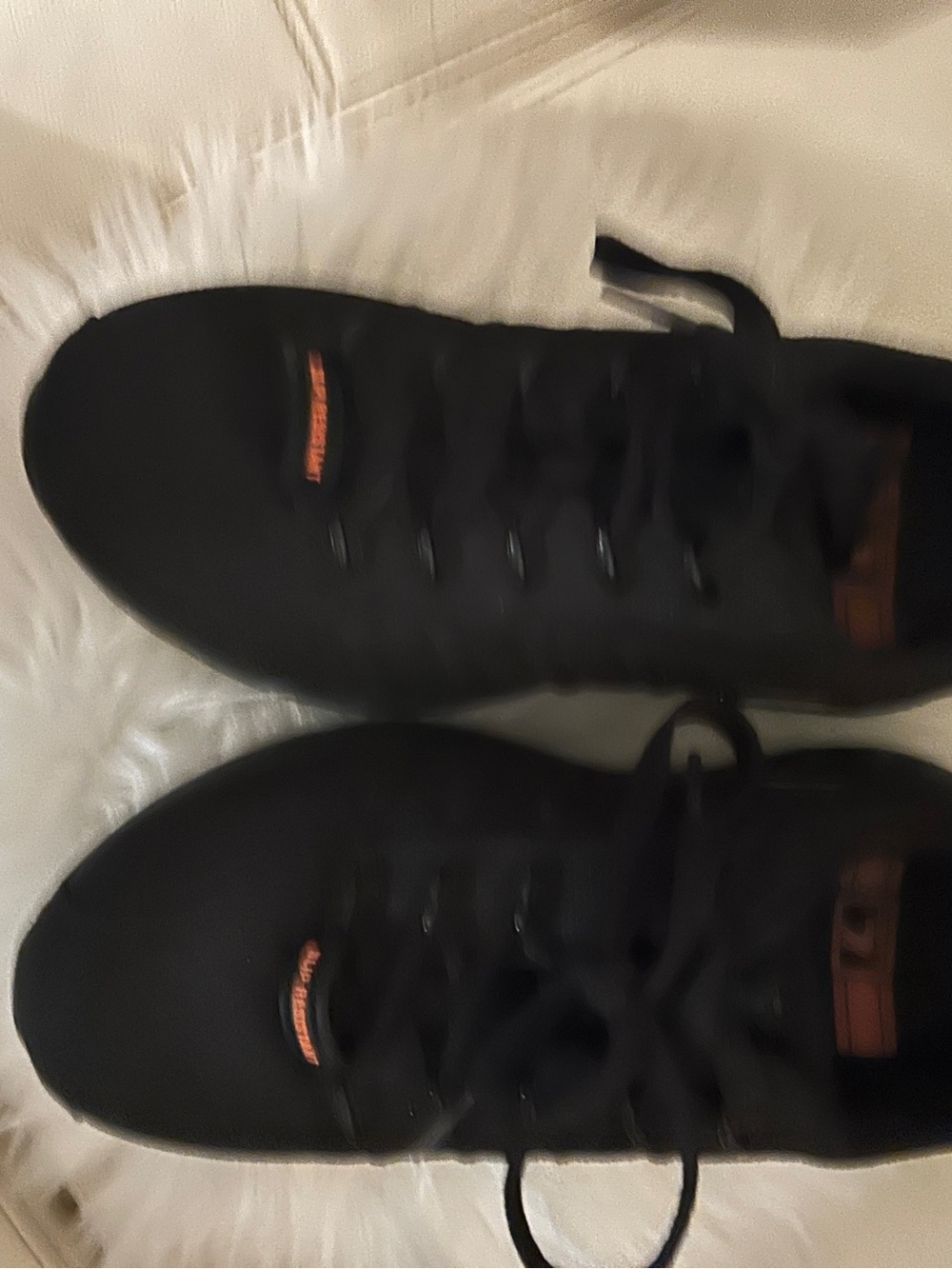 Amazon Men's Black Sneakers with Subtle Orange Accent